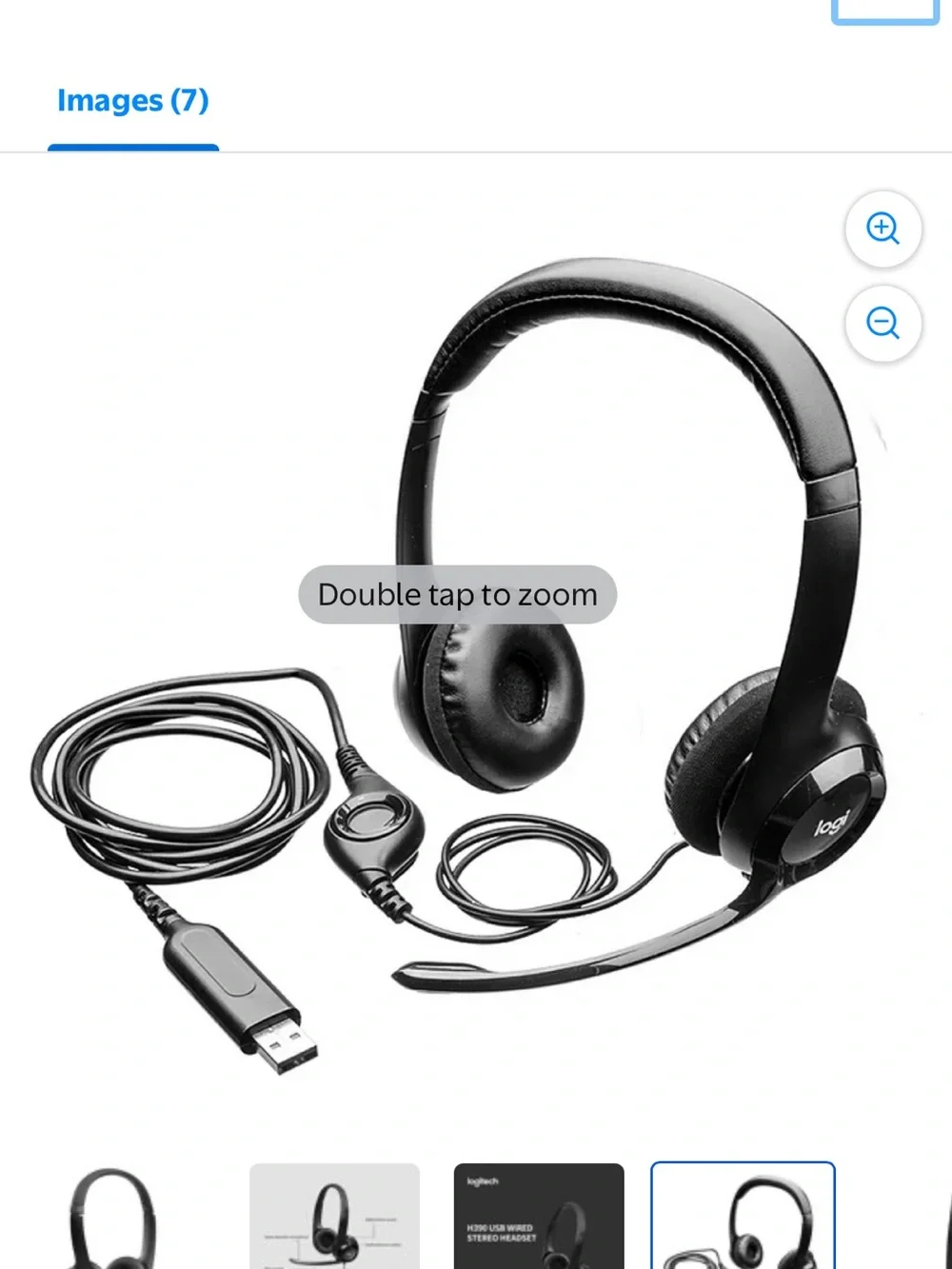 Logitech H390 Black Headset with Inline Microphone, USB